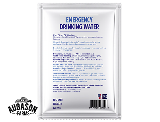 Augason Farms: Emergency Drinking Water (100 Pouches)